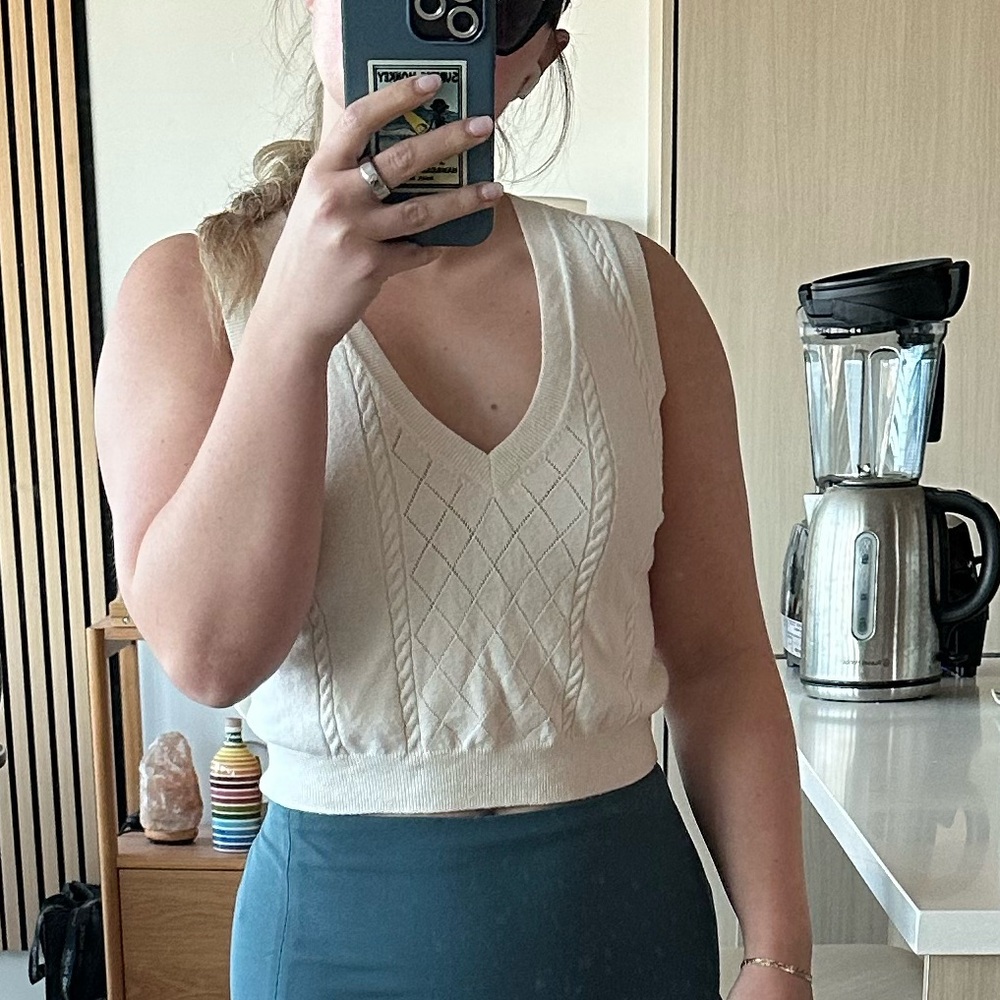 Sunday Best White Knit Tank Top